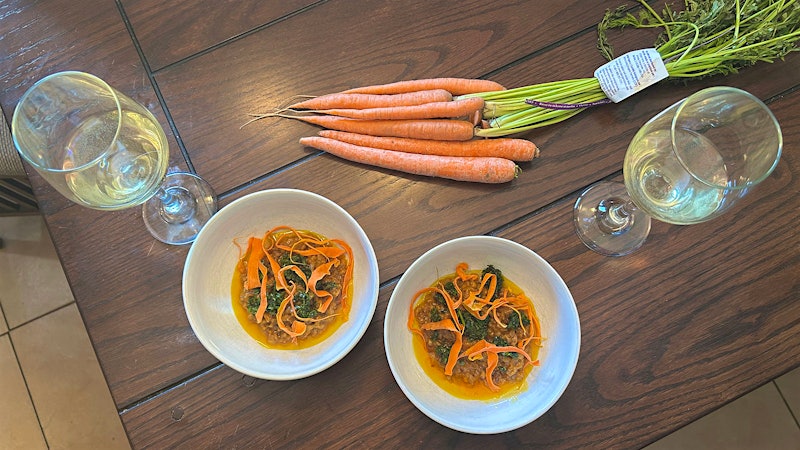 8 & $20: Carrot Farrotto with Carrot Top Gremolata
