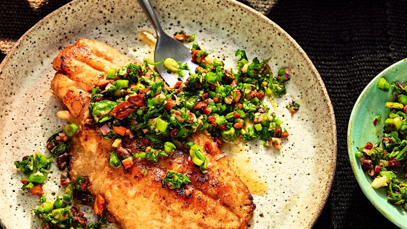 Change Things Up This Father’s Day with Pan-Seared Grouper with Fried Peanut Salsa